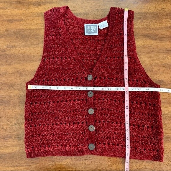 Vintage Sigrid Olsen Cottagecore Chunky Knit Sweater Vest Medium - Picture 7 of 7